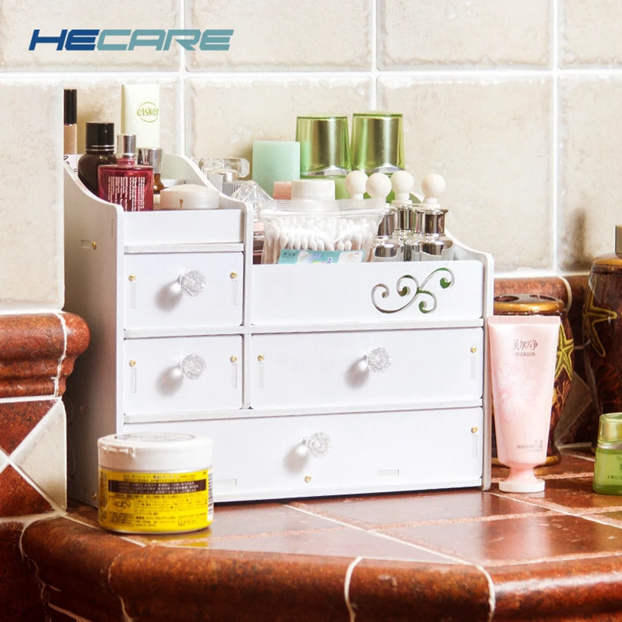 HECARE пластиковый органайзер для макияжа белый цвет большой размер сделай сам