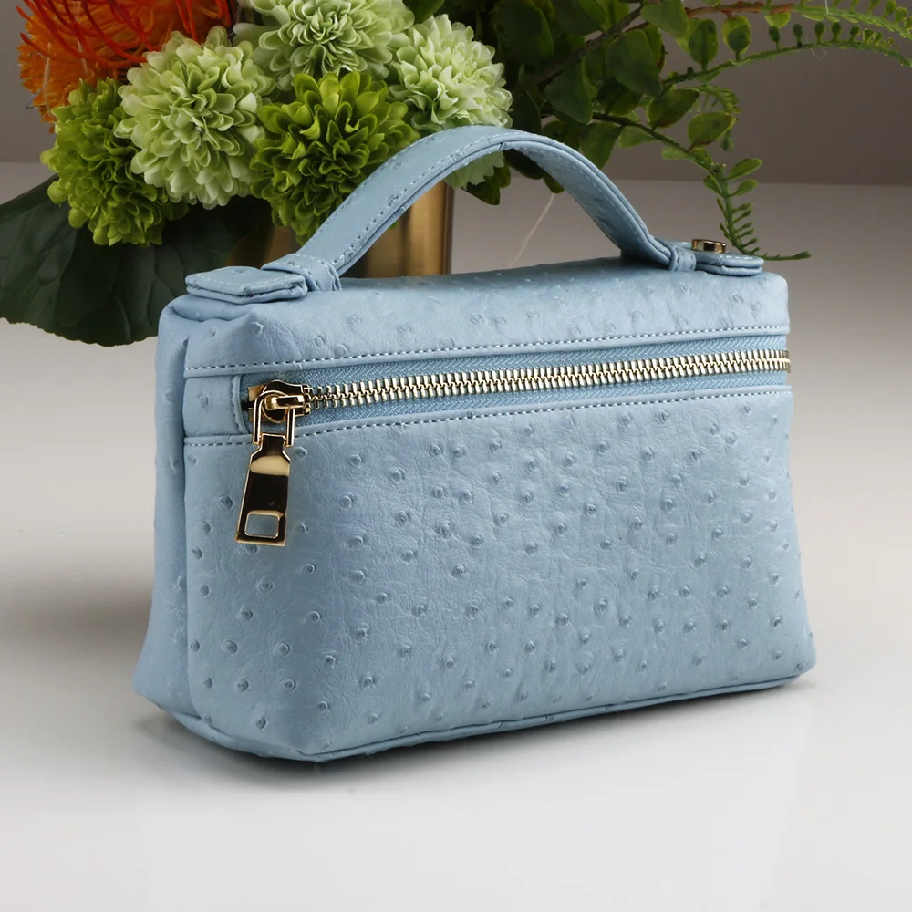 Light blue Harting Свадебные Роскошные вечерние женские клатчи из кожи страуса, вечерняя сумка, женская сумочка - Цвет: Light blue