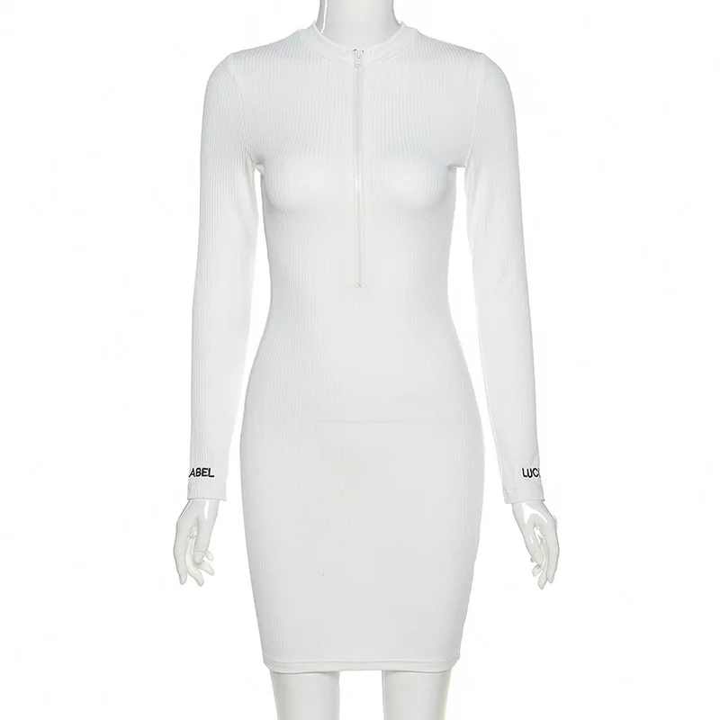 2020 осеннее облегающее платье с круглым вырезом сексуальное Клубное Бандажное