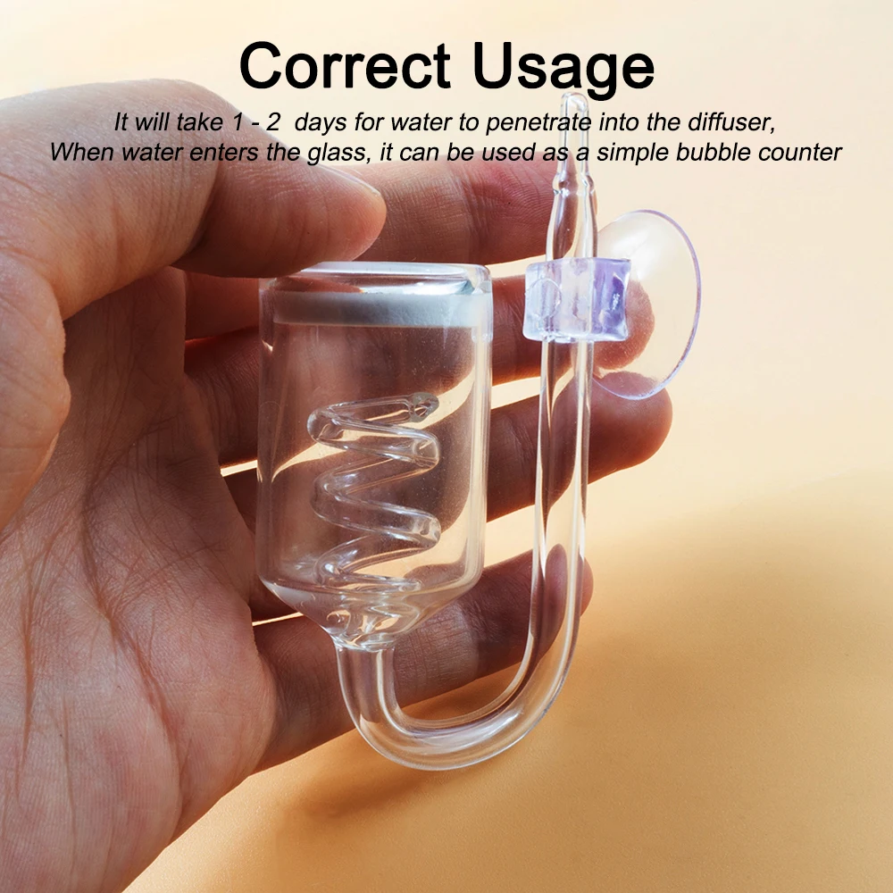 Стеклянная спираль CO2 диффузорный пузырь Counter для аквариума диффузор резервуара