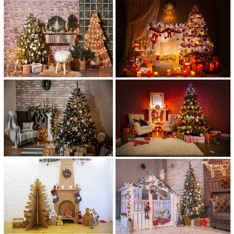 

Vinyl Christmas Day Indoor Theme Photography Background Christmas Tree Children Backdrops For Photo Studio Props 712 CHM-126