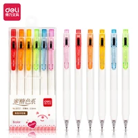 deli 33727 six colors mix gel pen 0 5mm bullet creative neutral ink pen children gift school office writing supplies stationery