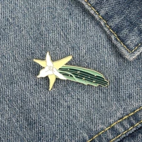 flower cucumber custom enamel brooch star shining strange plant fashion bag clothes button pin jewelry gift for female friends