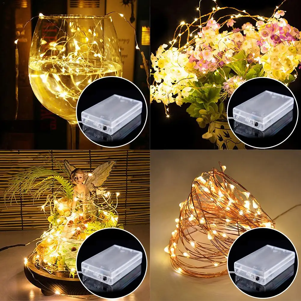 

60 LEDs Christmas String Light Home Decoration Parties Decor LED Multi-Purpose Copper Manual 3AA Battery Connector String Lighti