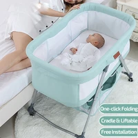 2021 cradle crib newborn baby infant bed baby sleeper bedside bassinet portable crib mobile foldable with mosquito net