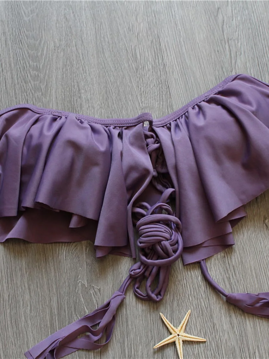 Комплект бикини женский пуш-ап фиолетовый 2021 | Женская одежда