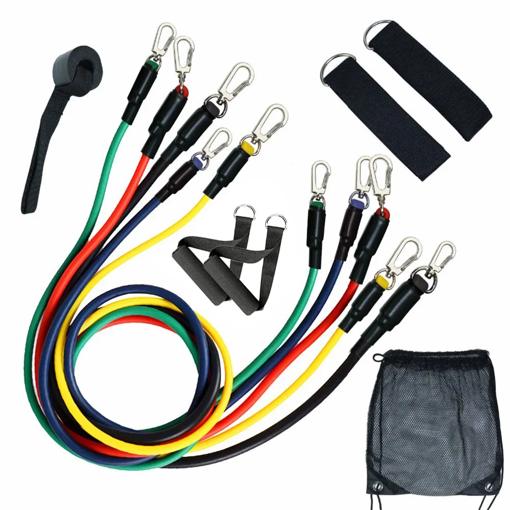 11 Pcs Resistance Bands Set Fitness Bands Resistance Gym Equipment Exercise Bands Pull Rope Fitness Elastic Training Expander 11 pcs resistance bands set fitness bands equipment expander exercise resistance bands with handles pull rope elastic training