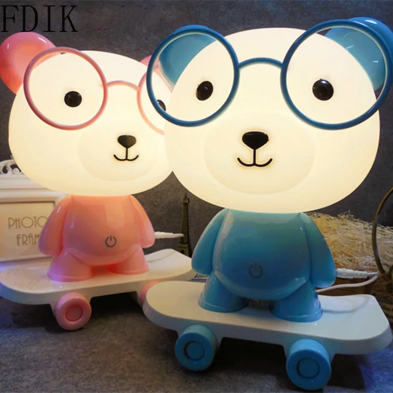 Carton Touch Dimming Table Lamp Creative Skateboard Led Desk Light Fixtues for Bedroom Study Room Modern Indoor Decor Lighting | Лампы и