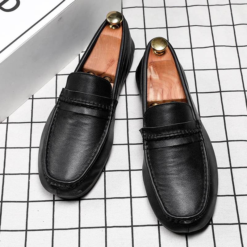 

Мокасины мужские без застежки, роскошные дизайнерские туфли для вождения, Повседневная Деловая обувь в британском стиле ручной работы, лоф...