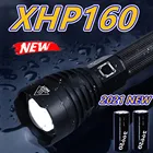Светодиодный фонарик Power ful XHP160, перезаряжаемый тактический фонарь высокой мощности, водонепроницаемый охотничий фонарь 18650 XHP90