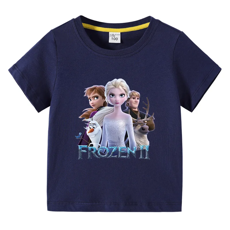 

Frozen Children's Clothing Summer Short-Sleeved T-Shirt Boys Girls Cartoon Bottoming Shirt Baby Half-Sleeved T-Shirt Top Tide