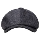 Шапка Кепка теплая из 100% шерсти для мужчин и женщин, шапка газетчика, Осенний шерстяной берет, твидовый Кепка для девочек, кепка газетчика