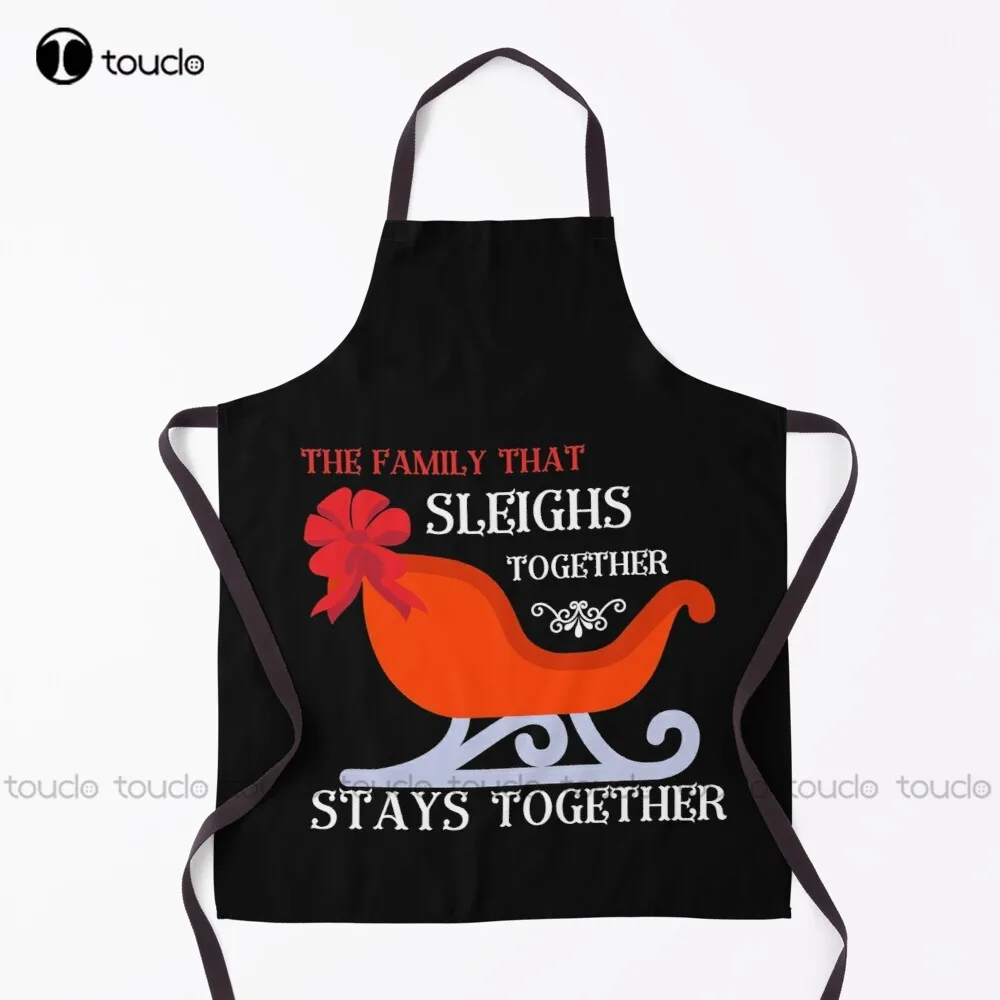 

Christmas Pajamas' For Family - Families That Sleigh Together Stay Together Apron Barber Apron Personalized Custom Aprons