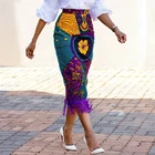 Женская Осенняя юбка с принтом, винтажная юбка с цветочным принтом, в африканском стиле, с высокой талией и бахромой, Классическая скромная элегантная ретро юбка, Прямая поставка