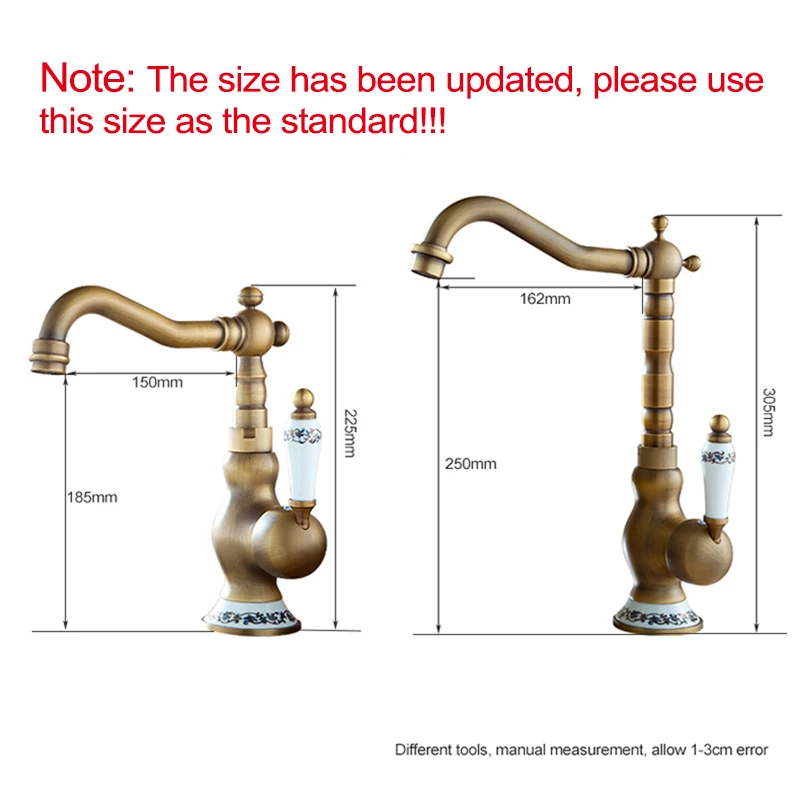 

2021 Basin Brass Faucets Deck Mounted Bathroom Rotate Sink Vintage Porcelain Copper Faucet Water Mixer Taps Bronze Crane Tap