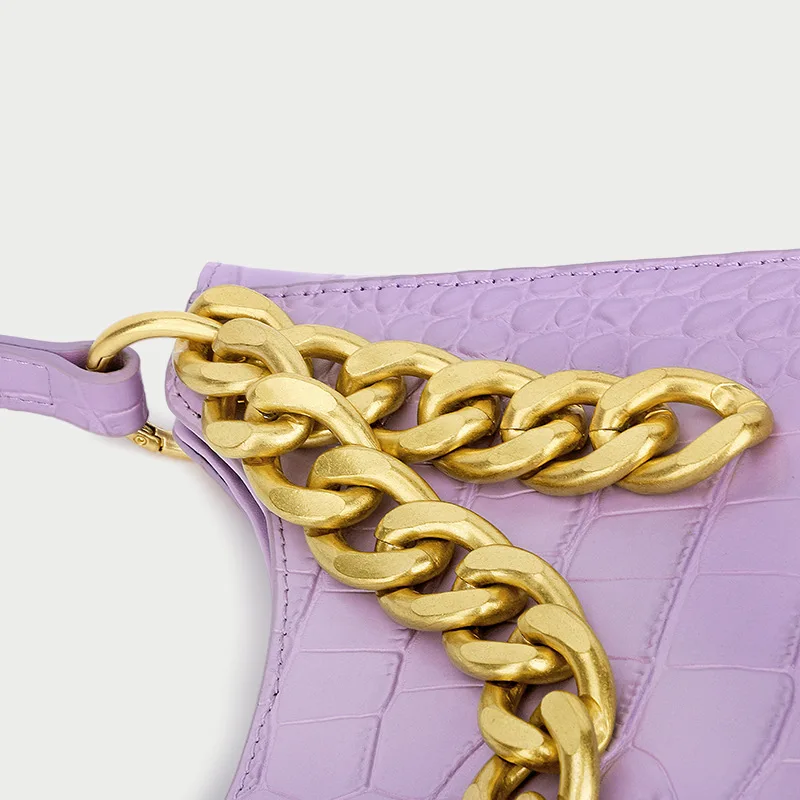 

Shoulder bag women 2021 new style chain crocodile pattern European and American retro leather portable small square bag
