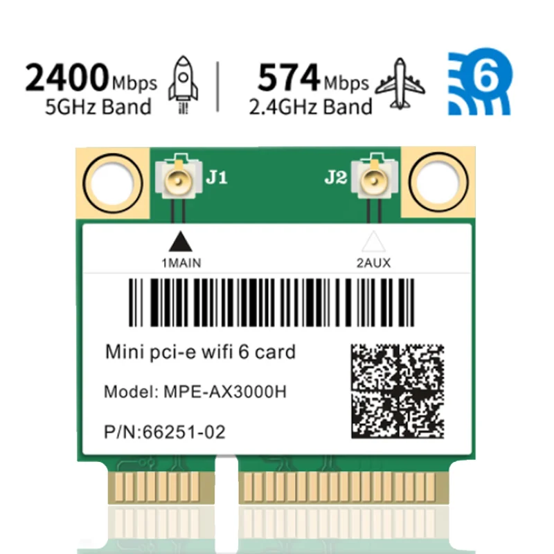 WiFi 6 dual band 3000mbps Bluetooth 5.1 MPE-ax3000H mini PCI-E card 802.11ax/ac 7260AC 7265AC wireless network adapter | Компьютеры и
