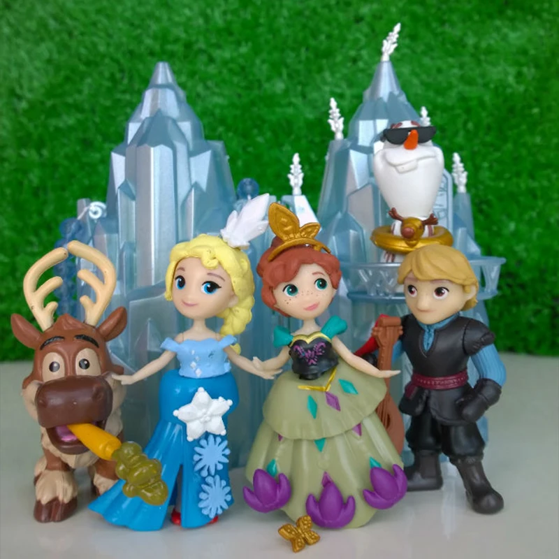 Диснеевские персонажи "Frozen 2" модельная фигурка принцессы Эльзы Анны Ольфы Кристофера из пластмассовой коллекции для декорирования, детская игрушка для девочек, подарок на день рождения.