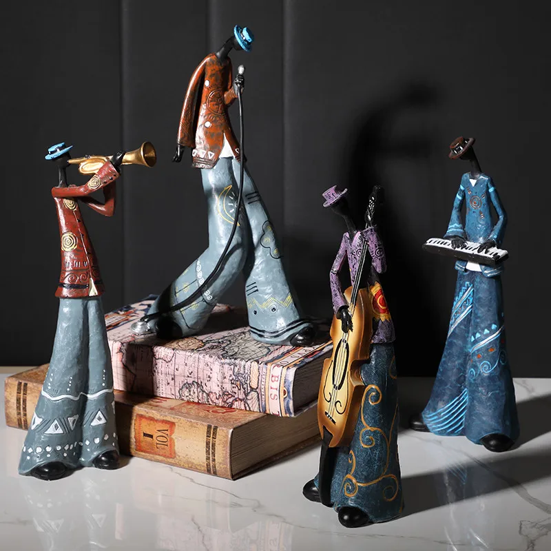 Креативные фигурки рок-группы полимерные Ретро музыкальные инструменты