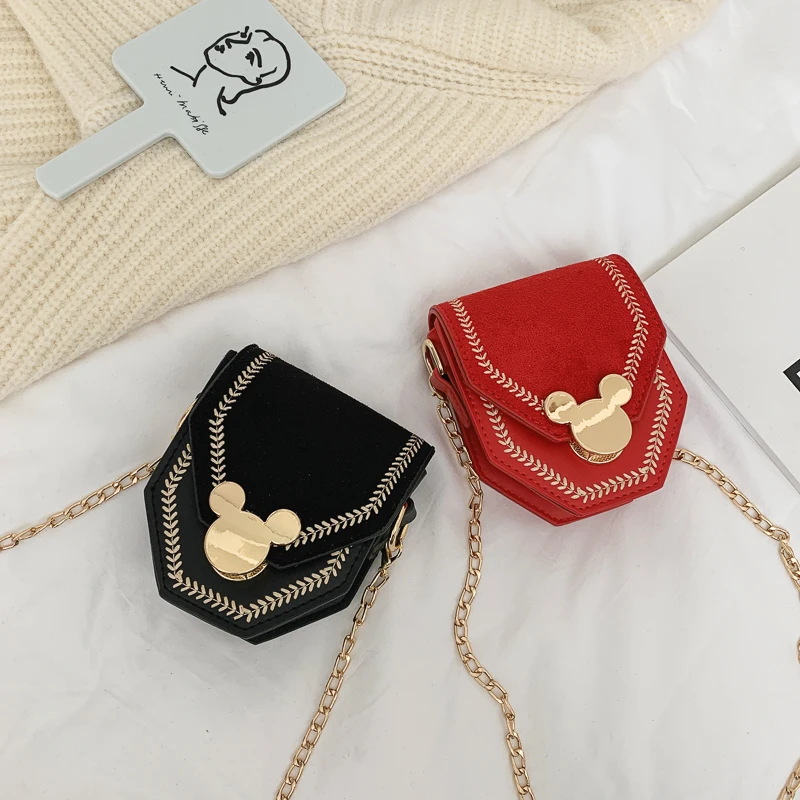 2019 New Fashion Mickey Handbag Children Shoulder Crossbody Bag Pu Leather Kids Coin Purse Trend Cartoon Small Storage Tote | Багаж и