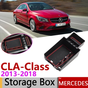 Для Mercedes Benz CLA C117 W117 2013  2018 центральный подлокотник коробка для хранения, органайзер для автомобиля аксессуары 2015 2017