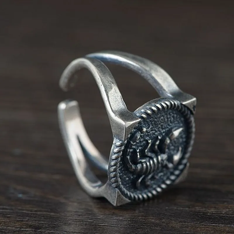 Серебряное Винтажное кольцо в виде скорпиона из тайского серебра S925