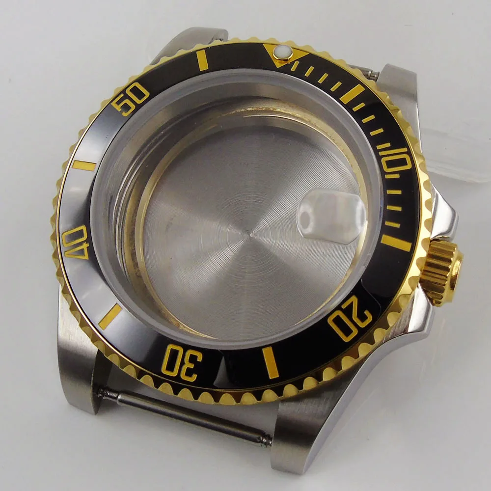 

40MM Accessories Parts Sapphire Glass Rotating Ceramic Bezel Watch Case Fit NH35 NH36 ETA 2836 Miyota 82 MOVEMENT