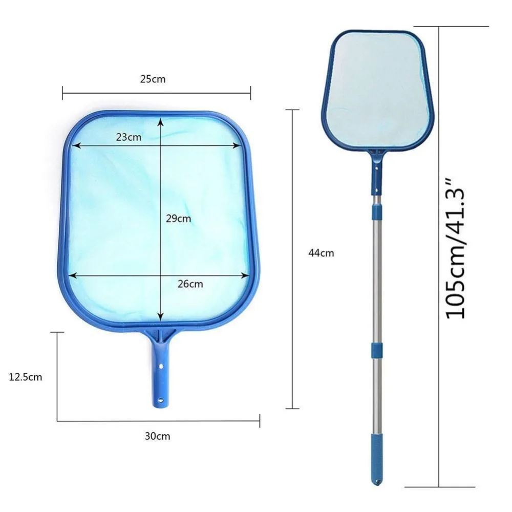 

Swimming Pool Skimmer Net With Adjustable Aluminum Pole Deep Bag Net Heavy Duty Pool Leaf Rake With Deep Bag Catcher Cleaner