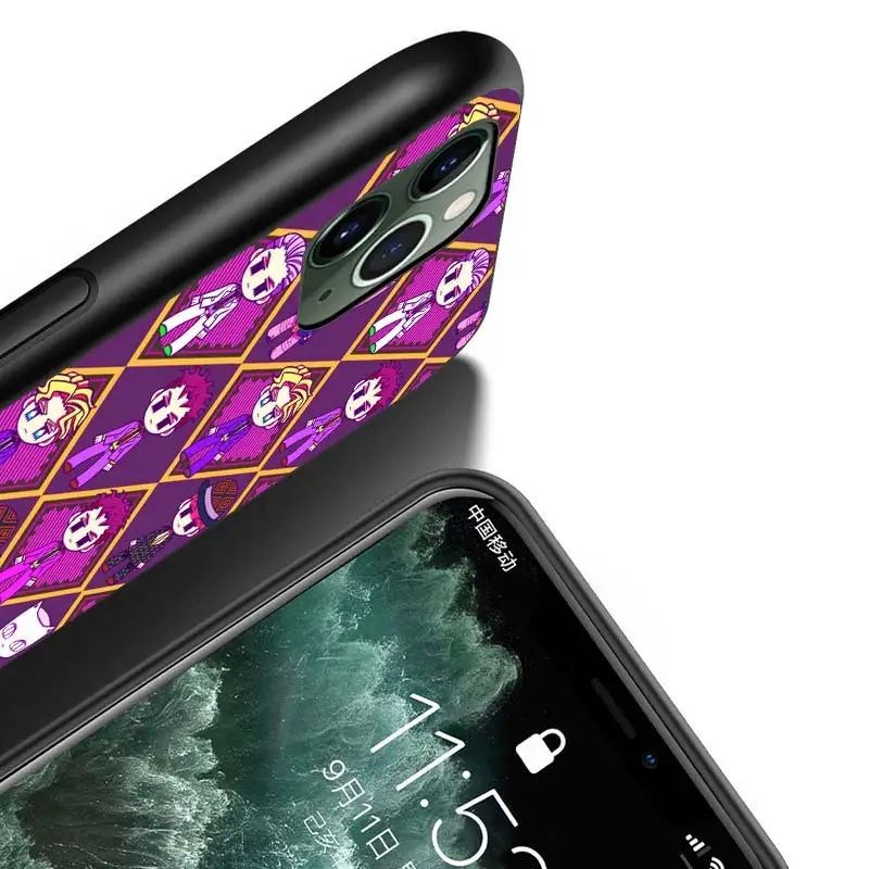

JoJo's Bizarre Adventure For iPhone 12 Pro Max Mini 11 Pro XS Max X XR 6S 6 7 8 Plus 5S Bright Black Phone Case