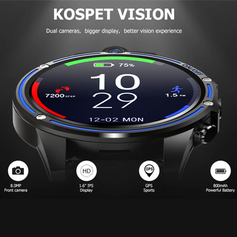8 Мп+ 5 Мп двойная камера 4G Смарт-часы Android 7,1 телефон gps WiFi Смарт-часы мужские сердечного ритма шагомер Google APP Store спортивные вещи