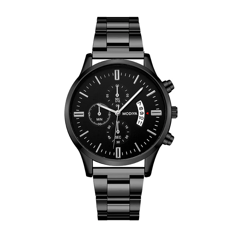 Часы наручные мужские с большим циферблатом и стальным ремешком|Кварцевые часы| |