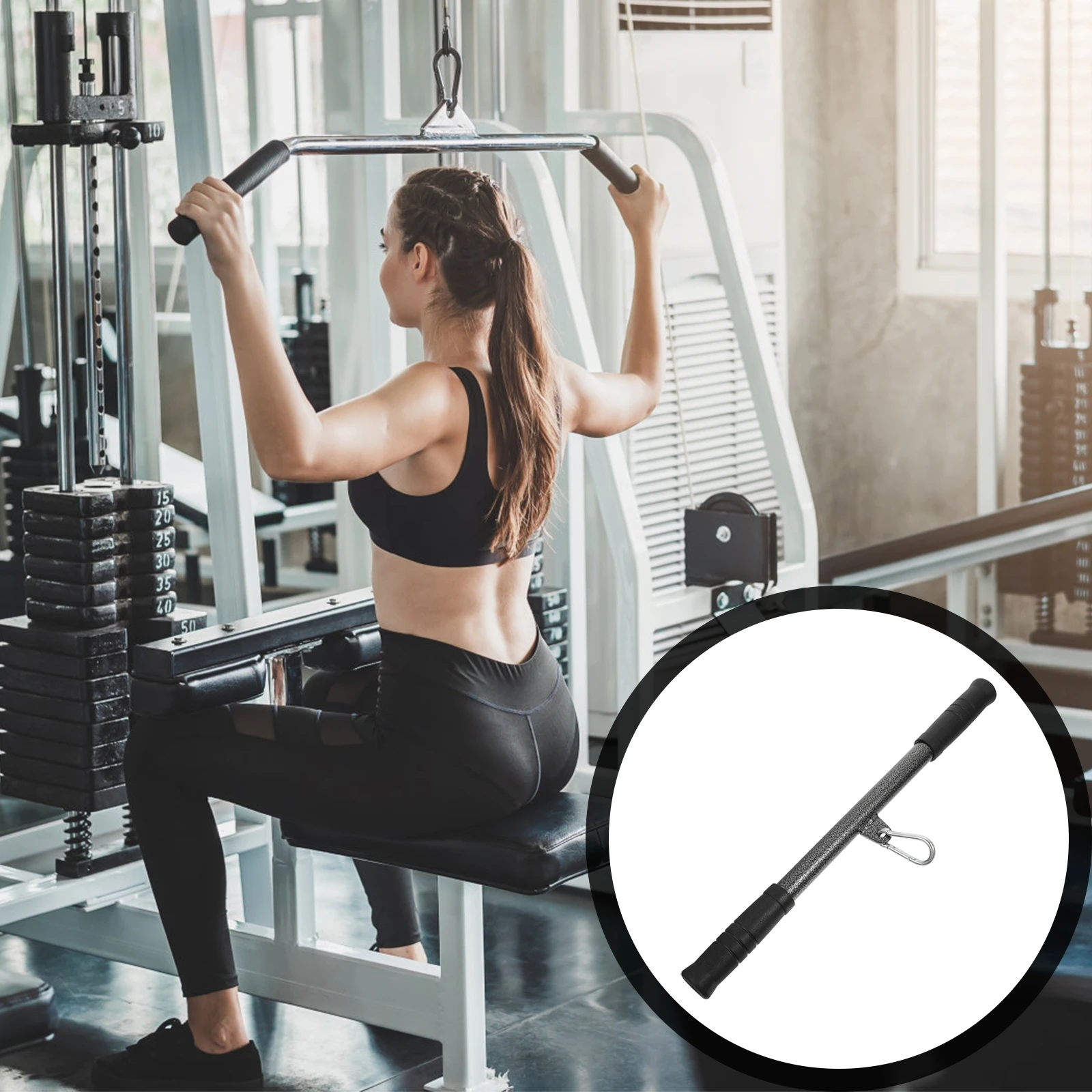 

1 Set Tension Bar Good Durable Useful Fine Shoulder Pulling Bar Muscle Training Tension Bar