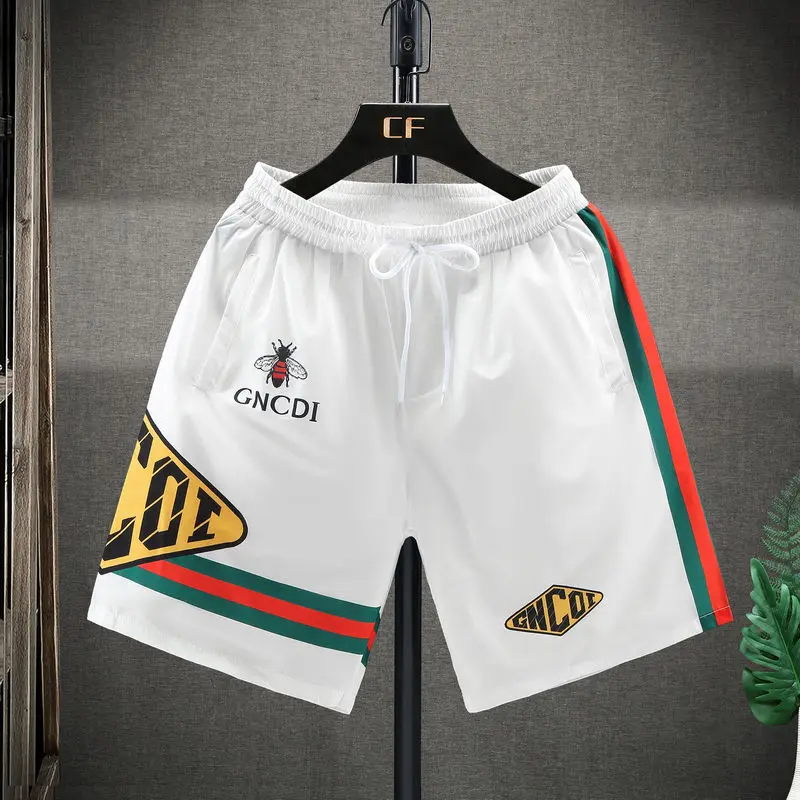 

Top Woman Casual Shorts Men's Summer Wear Fashion Brand Ice Silk Capris Fashion Trend Printing Slim Fit Sports Pants Pant Style