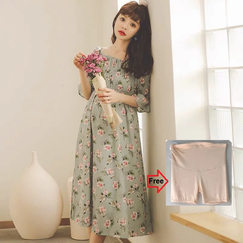 Весна-лето 2021 цветочные сексуальные платья для беременных женщин одежда с