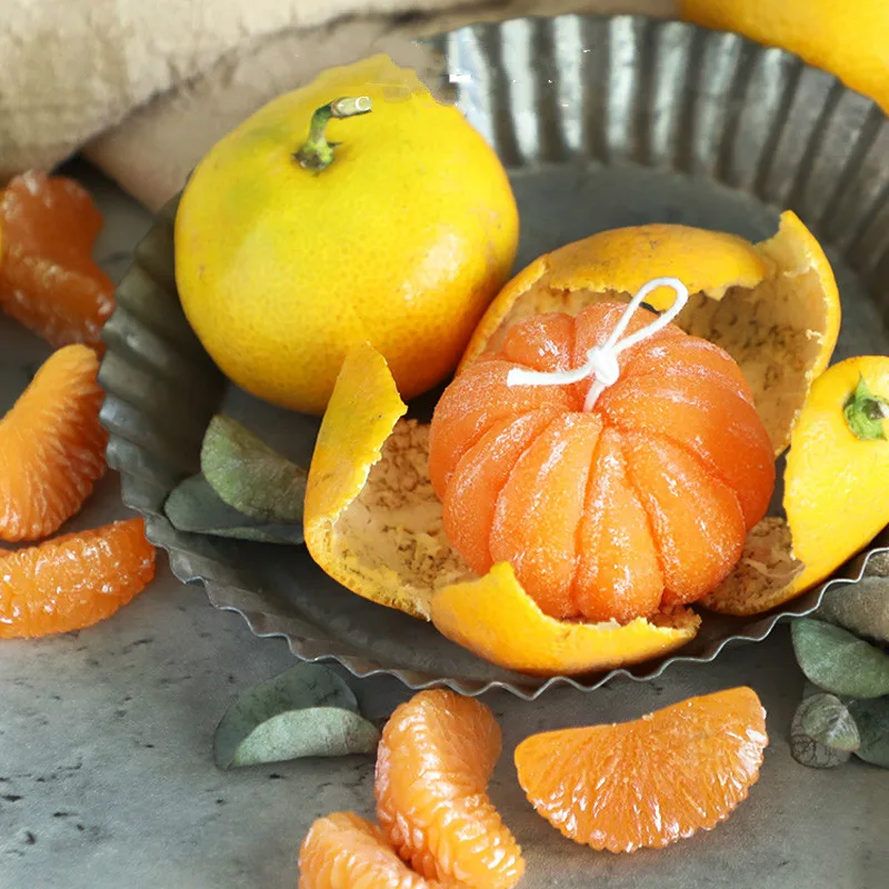 

3d Orange DIY пластырь для ароматерапии свеча расширяющийся камень силиконовая форма, ручная работа для фрукты из смолы форм для свечей