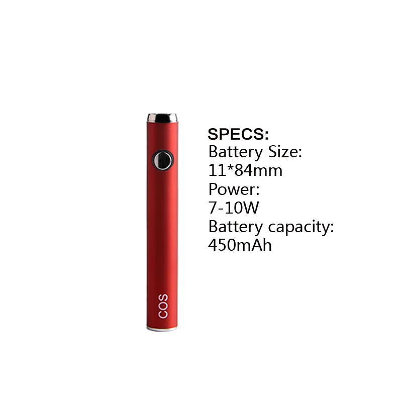 Вейп ручка COS kit CBD с аккумулятором предварительного нагрева 450 мАч 510 нитей