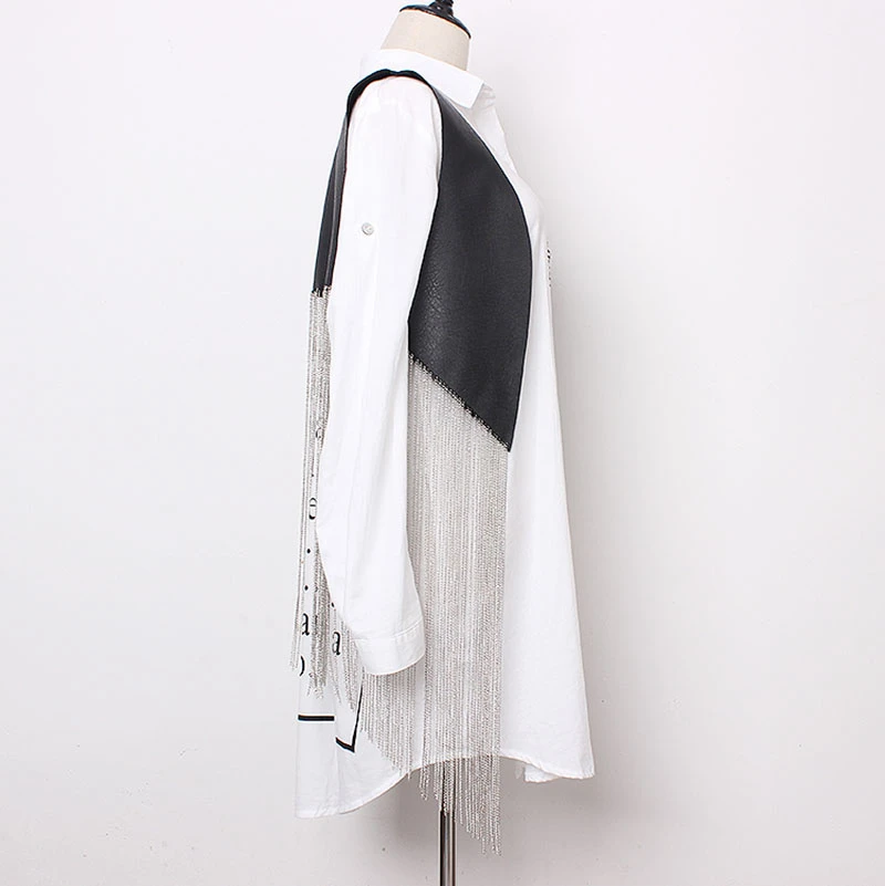 

2021 Summer New PU Leather Vests spring Women Vests Chains Tassel Outwear Women Clothing biker Vest Sleeveless streetwear Q37