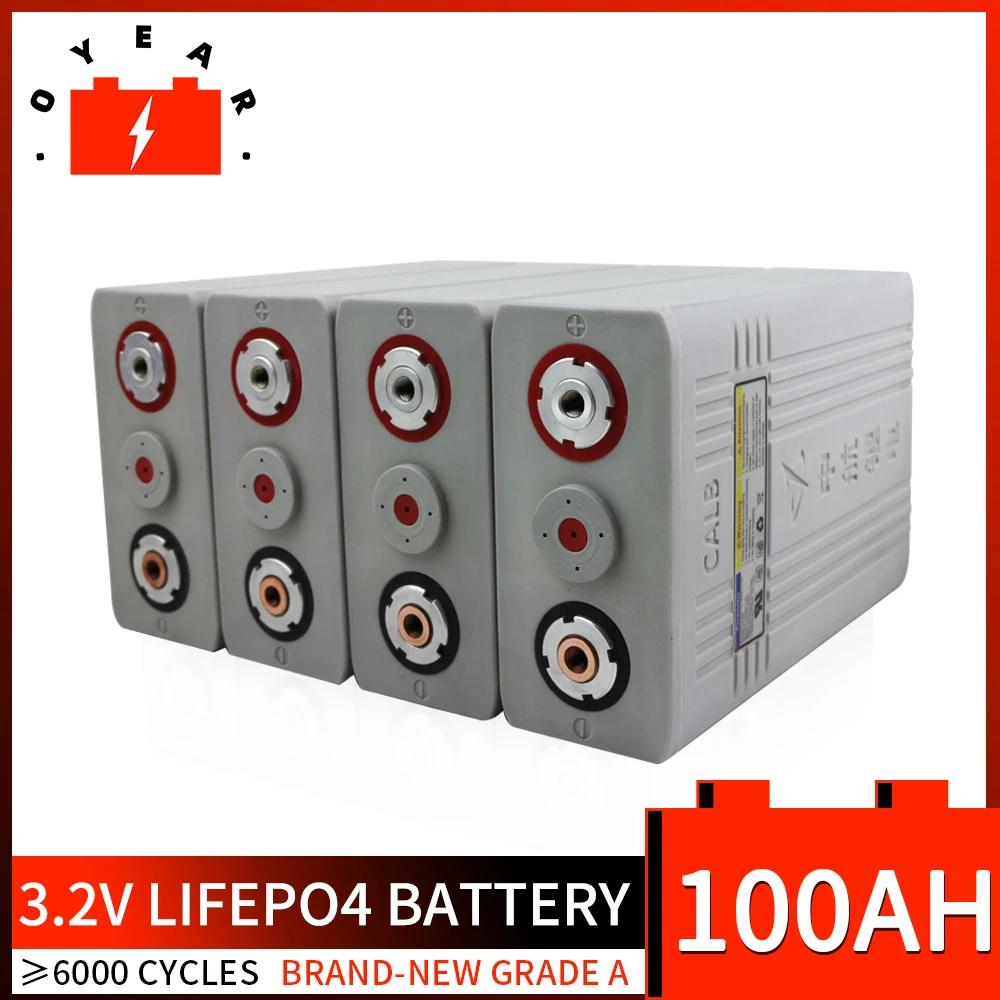 

8Pcs NEW 3.2v 100ah Lifepo4 battery Lithium iron phosphate cell batteries CALB ca100 Plastic 12v200AH 24V100AH for solar RV pack