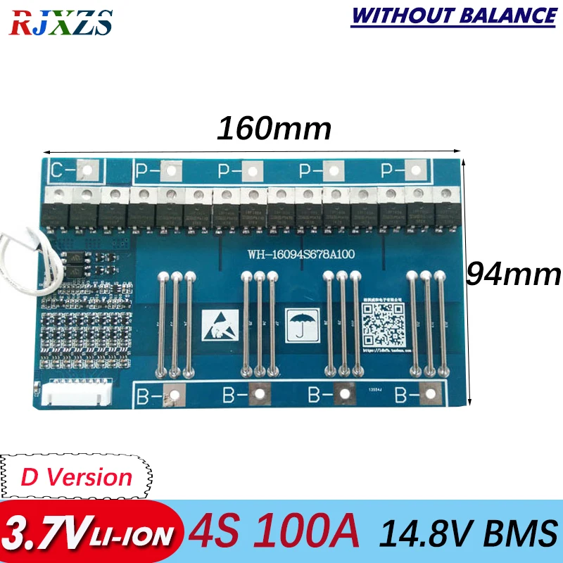 4S 100A li Ion 14 8 V 18650 BMS PCM 4s Защитная плата bms pcm с мощным литий ионным аккумулятором|bms