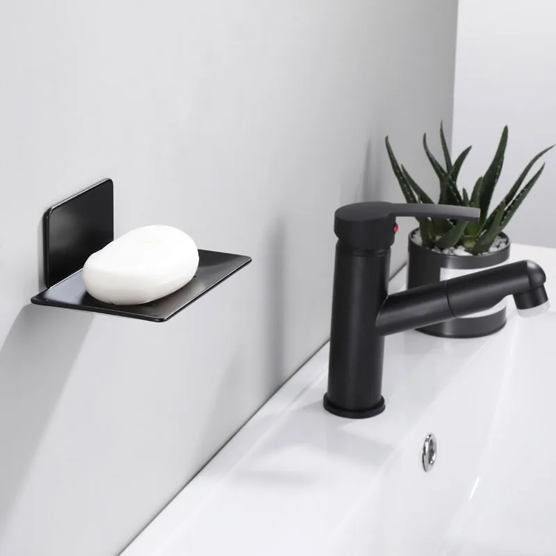 

Punch-Free Soap Holder Drainable Wall Mounted 304 Stainless Steel Soap Dish Sink Accessories Bathroom Storage Soap Rack