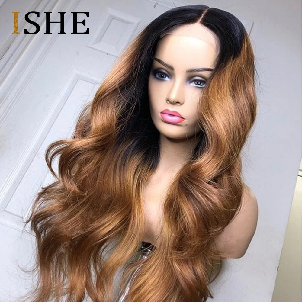 Прозрачные кружевные парики Медовый блонд Боди волна 13x4 Фронтальная парик Pre Plucked с детскими волосами Омбре Человеческая Реми 150%.