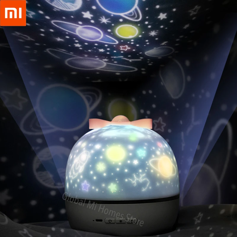 Xiaomi Youpin Star Rotate проектор подарите свою собственную музыкальную коробку шесть комплектов проекционной пленки детский ночник подарок на день рождения