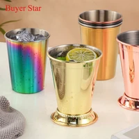 2pcs drinking cup stainless steel cocktail glass metal juice water cups barware beer mugs kitchen drinkware tool for restaurant