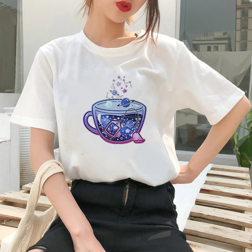 

Brazilian Teacup Fashion Women's T-Shirts Family Look Hipster Casual Short Sleeve White Y2k Tops Cheap Wholesale Women Clothes
