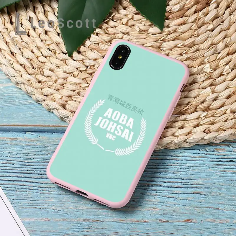 

design fashion Karasuno Nekoma Phone Case Candy Color for iPhone 11 12 mini pro XS MAX 8 7 6 6S Plus X 5S SE 2020 XR