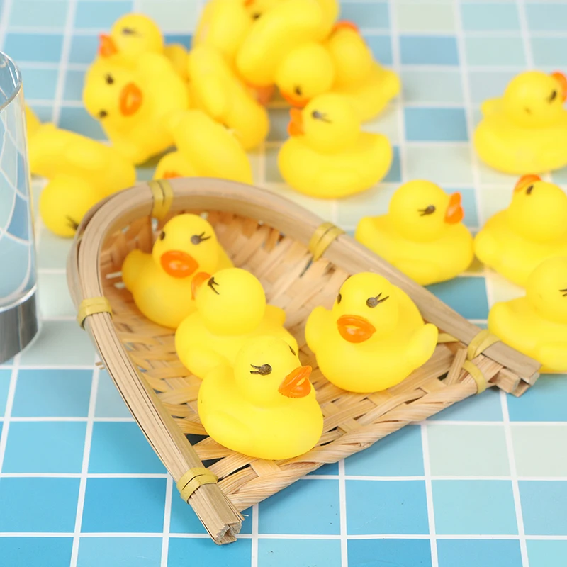 20pcs/bag Rubber Yellow Duck Baby Shower Water Toys Children Gift Baby Bath Toys
