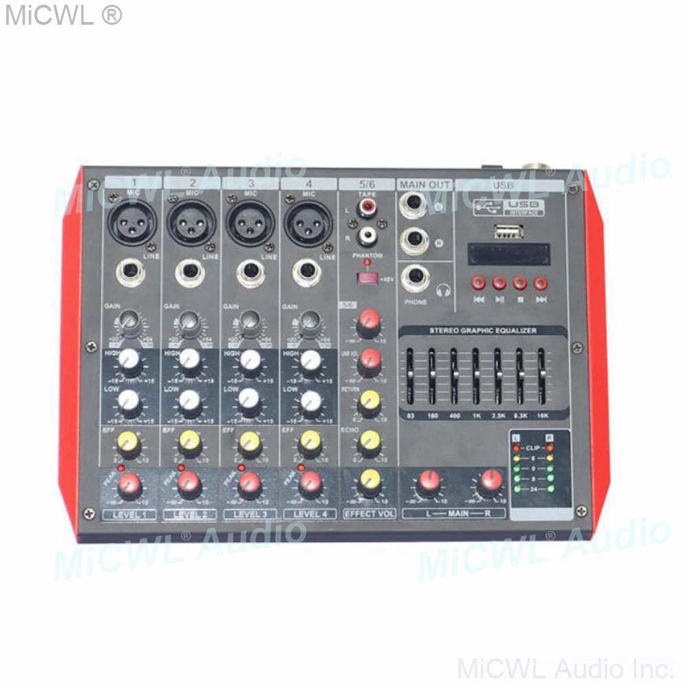 MG6 Bluetooth Portable Audio Mixer USB DJ Sound Mixing Console MP3 Jack 6 Channel Karaoke 48V Karaoke KTV Party enlarge