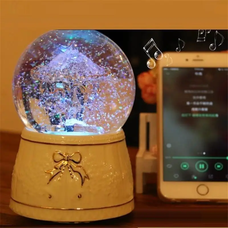 Музыкальная музыкальная балерина Madera Karuzela Pozytywka Musically Ballerina Muziekdoos Snow Globe Carousel Boite A