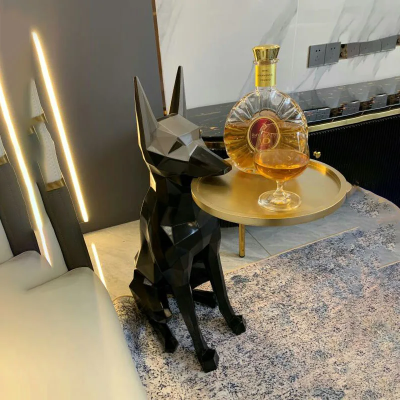 Скандинавский домашний декор большая скульптура Геометрическая статуя собаки и