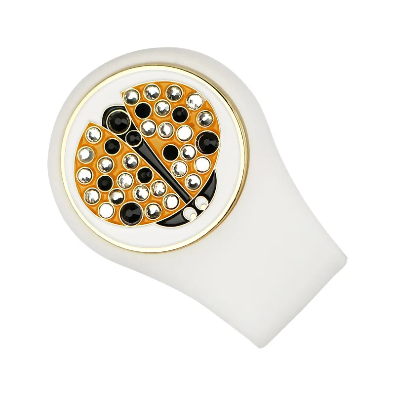 ladybird Crystal Golf Ball Marker Наборы клипов для шляп для гольфа 1 шт. Маркер для гольфа и 1 шт. Силиконовые клипсы для гольф-клюшек Лучшие подарки для женщин-гольфистов - Цвет: ladybird